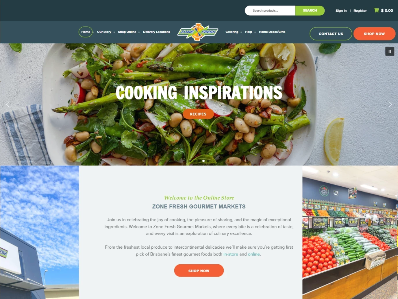 new website design by GO Creative for Zone Fresh