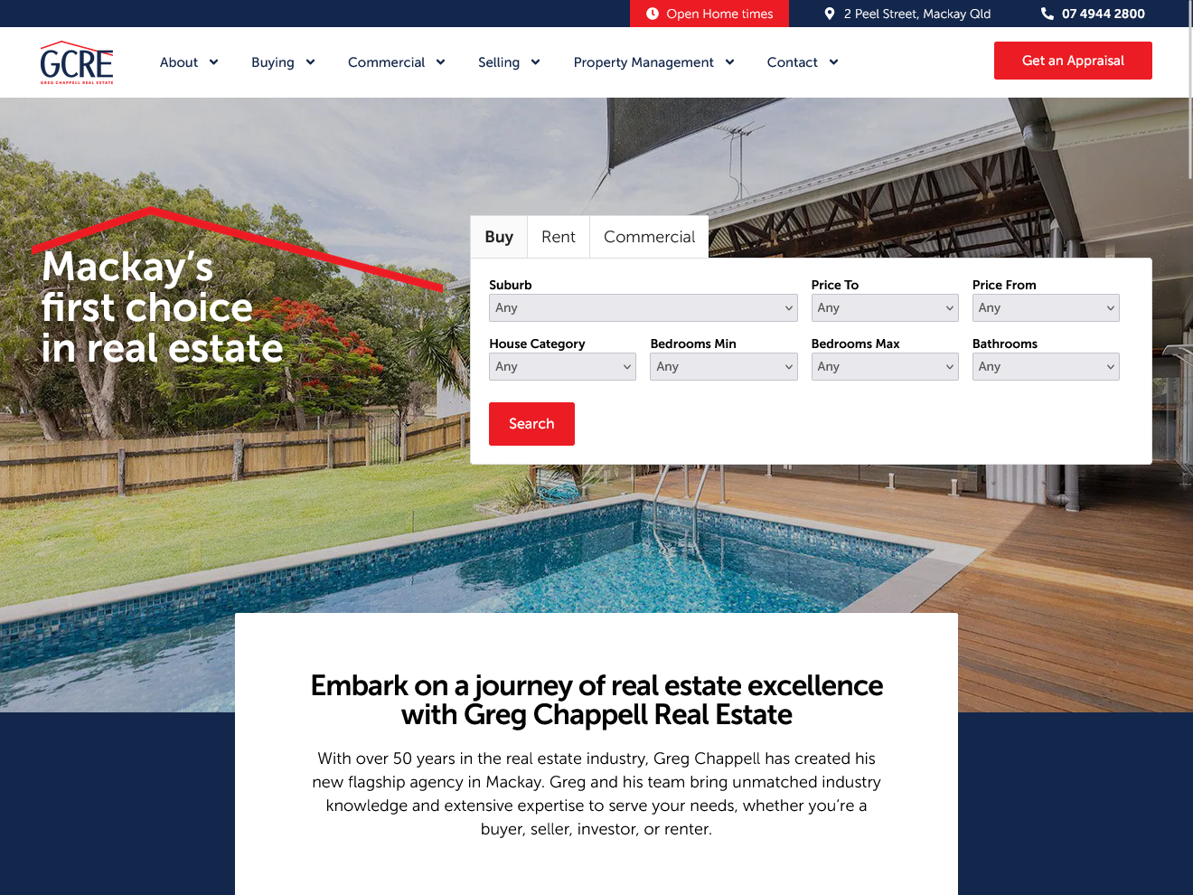 Greg Chappell Real Estate home page