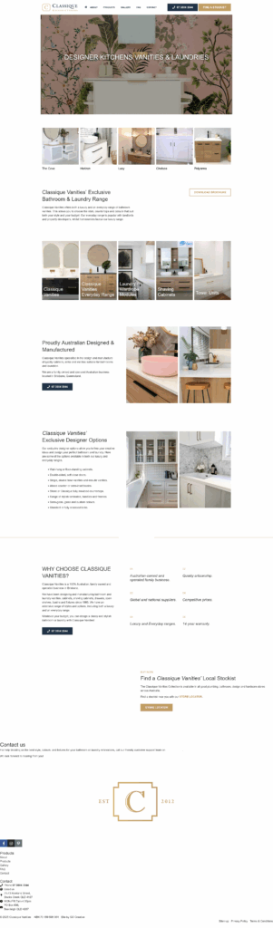 Classique Vanities home page thumbnail