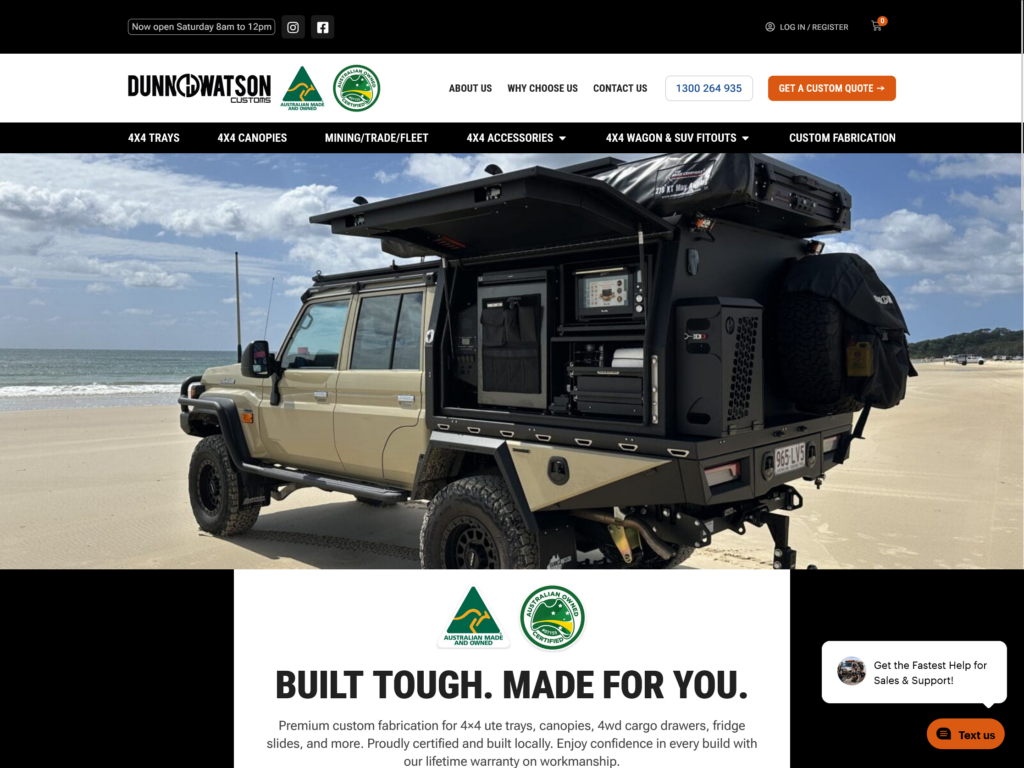 Dunn & Watson Fabrication home page