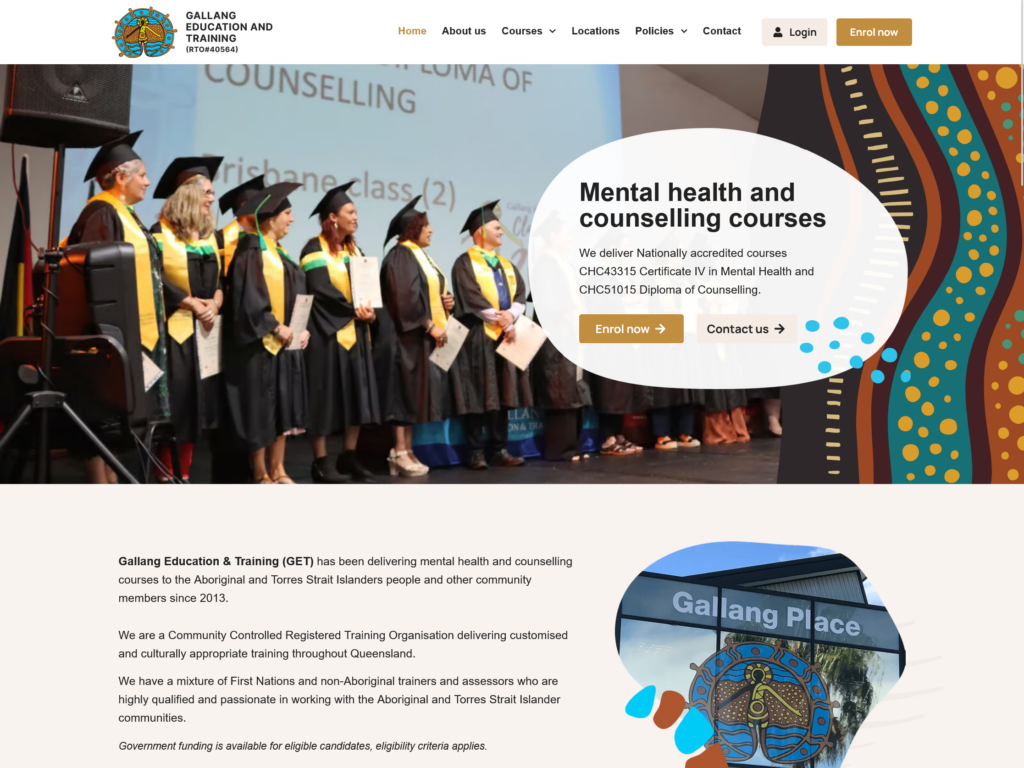 Gallang Education and Training homepage