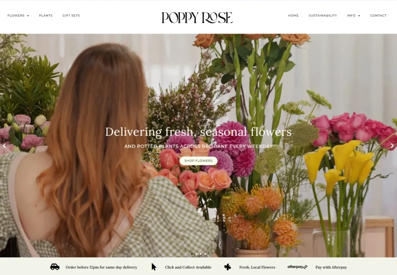 Poppy Rose florist website design