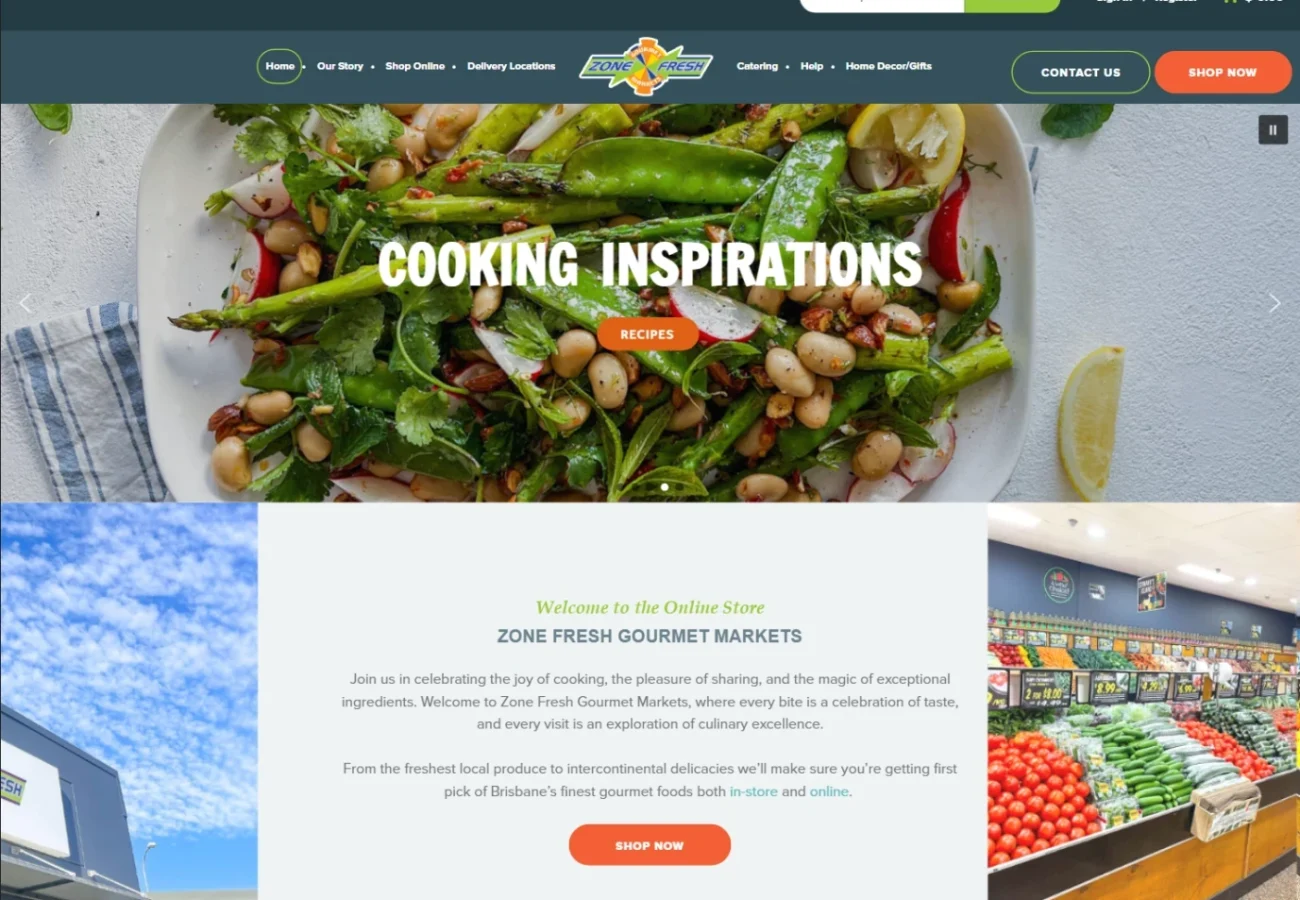 new website design by GO Creative for Zone Fresh