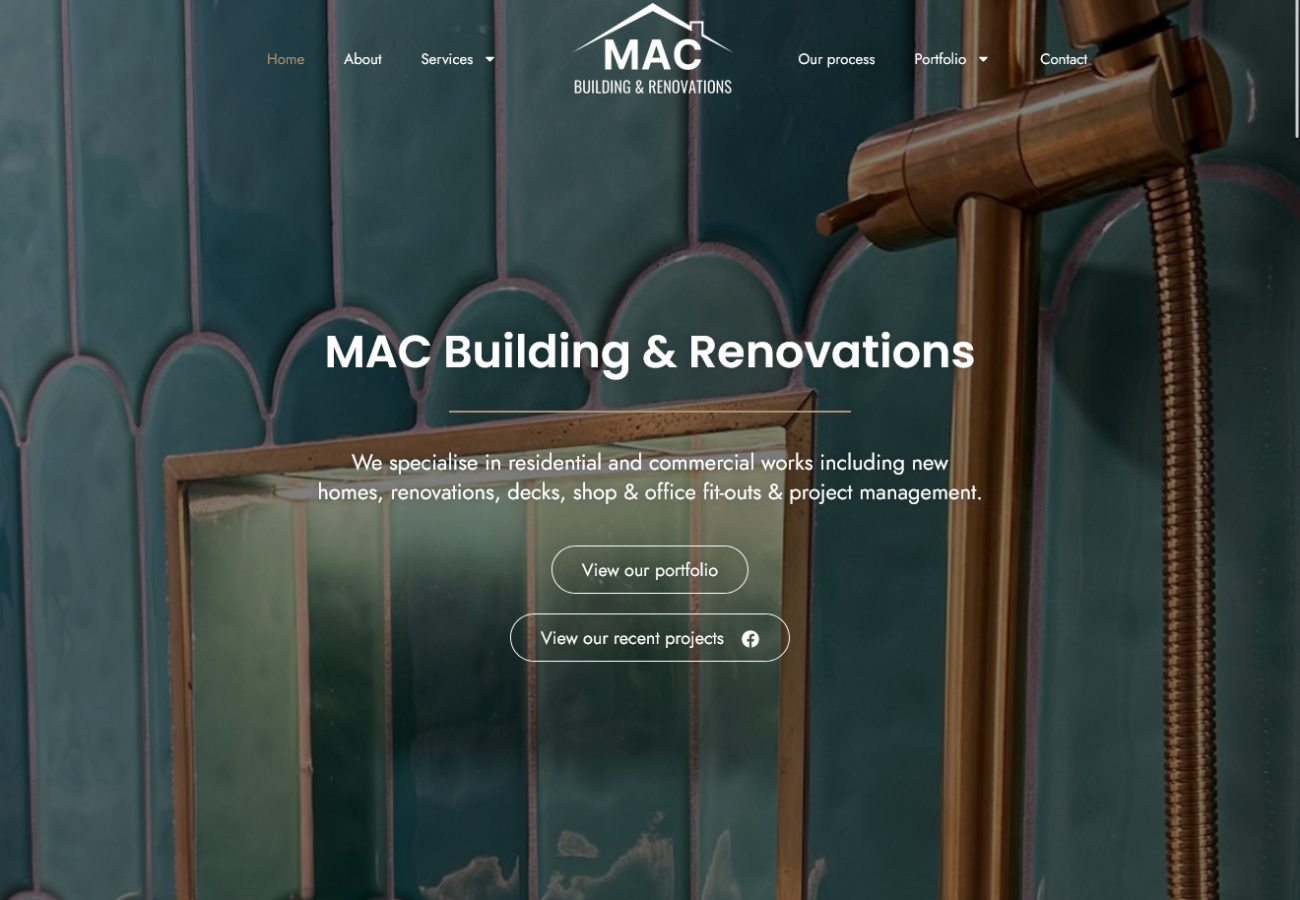 MAC Building & Renovations home page