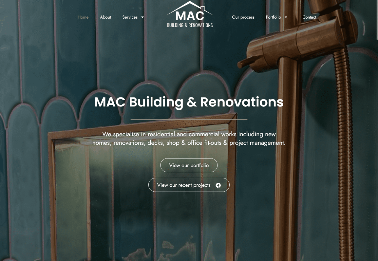 MAC Building & Renovations home page